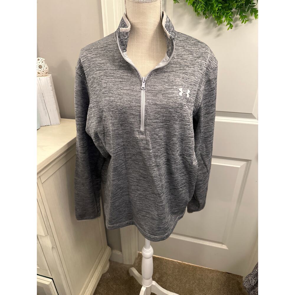 Under Armour Size Large Men’s Tech 3/4 Zip Heather Grey Pullover outdoor gear